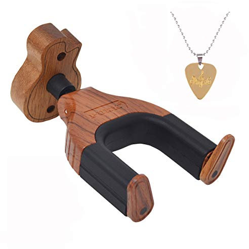 PUNK Gitarren Wandhalterung,Haken,Halter,Auto Lock Gitarren-Wandhalterung,mit 1 Stück Gitarren-Plektren Halskette,für Akustik,Elektro,Klassik,Bassgitarrenständer,Gitarrenzubehör