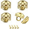 sourcing map Box Latch, Retro Style Small Size Golden Decorative Hasp Jewelry Cases Catch w Screws 4 pcs