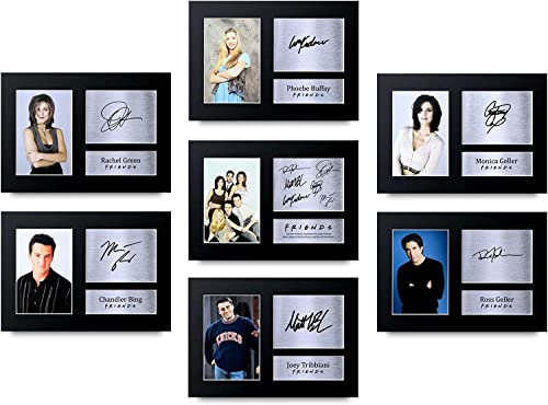 HWC Trading Alle 7x Freunde Geschenke A4, signiert Printed Autogramm Foto Phoebe Rachel Monica Ross Chandler Joey Freunde Gift Bild TV-Show Anzeige drucken