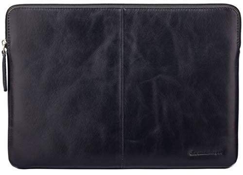 dbramante1928 - Skagen Pro Laptop-Hülle 13 Zoll - Sleeve für MacBook Pro/Air 13 Zoll Laptop - Aus robustem, hochwertigem Leder - Mit Reißverschluss - Schwarz