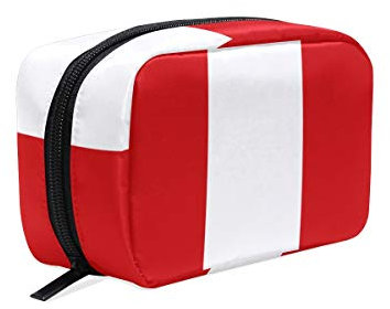 Make-up-Tasche mit mehreren Fächern, Motiv: Peru Flagge