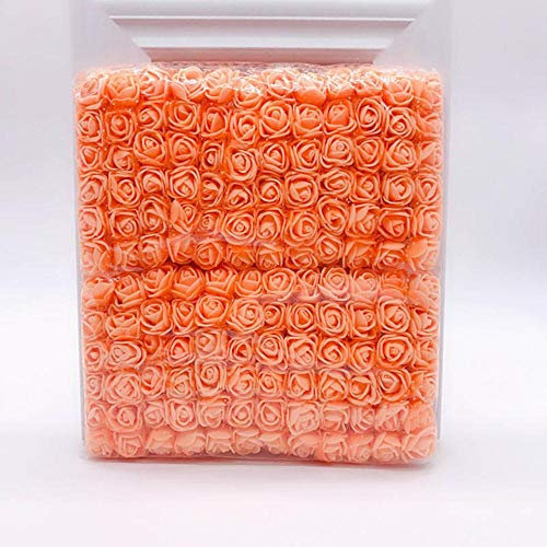 144 Stück/Beutel Mini PE Multicolor gefälschte Schaumrose Künstliche Blumen billig Weihnachtskranz Dekor für zu Hause Hochzeit DIY Neujahrsgeschenke, orange