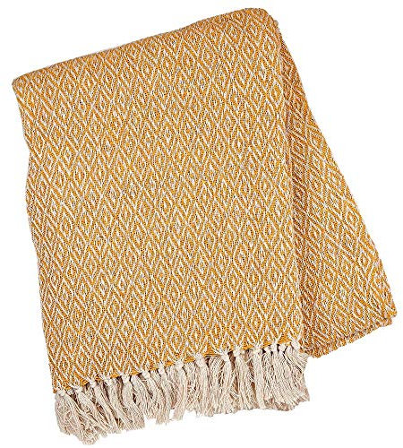 Sass & Belle Scandi Boho Senf Decke Überwurf