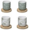 Secret de gourmet Coffret 8 pièces : 4 Tasses en Faïence Green et 4 sous Tasses en Bambou