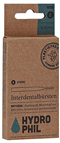 wasserneutral GmbH INTERDENTALBÜRSTE 0,50 mm ISO 2 - Manuell - Holz - 6 stück - hellbraun, weiß - Interdentalbürste