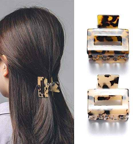 Runmi Pinces à Cheveux,2 Pcs Pince à Griffes Cheveux de Léopard, Pince Cheveux Antidérapante, Grande Pince Cheveux Femme, Accessoires pour Cheveux pour Femmes et Filles