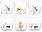 Ichendorf Set 6 bicchieri da acqua in vetro decorato Animali Animal Farm Tabby fantasia gatto