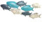 Wandbild Fische: Maritime Deko aus Metall, Wanddeko Fischschwarm, Meeres-Dekoration Badezimmer & Wohnzimmer, Meer, Strand, Sommer, Maritim, Zum Aufhängen Bad, Maritimdeko Innen, 48,5 x 23 x 2,5 cm