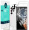 Ibywind 2 Piezas Protector de Pantalla para Samsung Galaxy S22 Ultra 5G,con Metálico Protector Camara,Atrás Pegatina Protectora Fibra de Carbono,[Admite la función de Huella Digital]