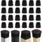 Silicone Chair Leg Floor Protectors,Table Leg Caps Cups Feet Pads Anti-Slip Furniture Table Covers Wood Floor Protectors 24Pcs for Furniture Legs,Black BOIVSHI (Square, 1 Diameter)