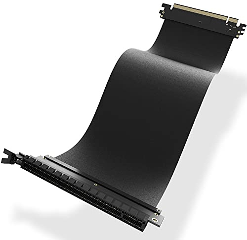 AsiaHorse NEU PCIE 3.0 X16 GPU Riser Kabel, Ultra-Flexible PCIE 3.0 Riser Kabel mit Schneller Geschwindigkeit, Grafikkarte Riser Kabel, 180° PCIE 3.0 Verlängerung, 20CM, Schwarz