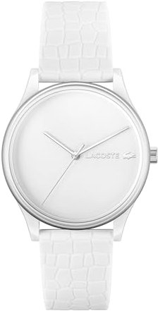 Lacoste Analog Quarzuhr für Damen Kollektion CROCODELLE mit Weisses Silikonarmband - 2001246