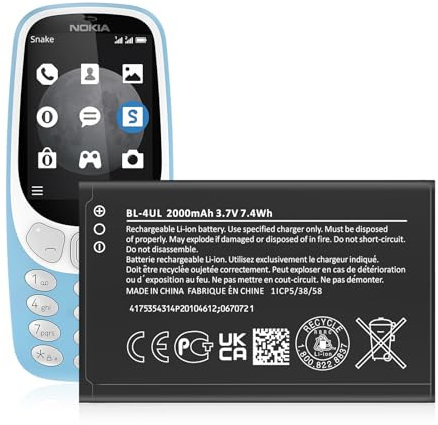 TQTHL 3.7V BL-4UL 2000mAh Replacement Battery for Nokia Microsoft Lumia BL-4UL Smartphone Mobile Phone Battery