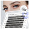 BEYELIAN Pestañas Postizas Cluster Lashes D Curl 84 Pcs DIY Pestañas Individuales Pestañas Postizas Naturales, Pestañas Postizas en Casa Black Super Thin Band Mix DIY Eyelash Extension(703)