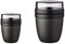 Mepal - Lunchpot Ellipse Duo Pack - Praktischer Müslibecher, Joghurtbecher, To Go Becher - Geeignet für Tiefkühler, Mikrowelle & Spülmachine - 300 & 500 ml - Nordic Black