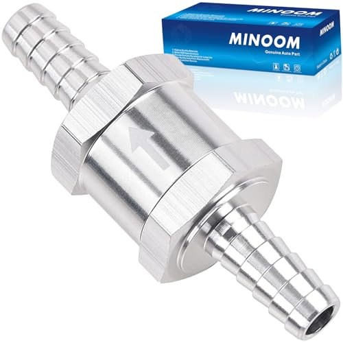 MINOOM Kraftstoff-Rückschlagventil, Einweg, Inline, Rückschlagventil, Diesel, Benzin, Silber (6 mm 1/4 Zoll)