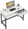 CAIYUN Computer Desk with Drawers, Dressing Table, Vanity Desk, Make Up Desks, Home Office Desks with Storage, Study Tables for Small Space, Laptop Table Made of Wood and Metal, 39.4, White