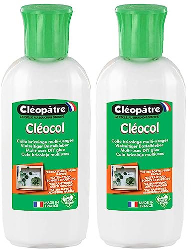 CLEOPATRE – Colle Blanche Cléocol au format de 100gr – Lot de 2 flacons – Collage Fort et Prise Rapide - Multi-Usage pour le Bricolage et les Travaux Manuels