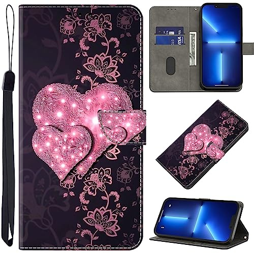 BOLELAW Hülle für Samsung Galaxy S8 – Stoßfestes PU Leder Wallet Case mit Magnetverschluss, Standfunktion & Kartenfächern, Flip Hülle für Alltag & unterwegs, Rosa Pfirsichherz