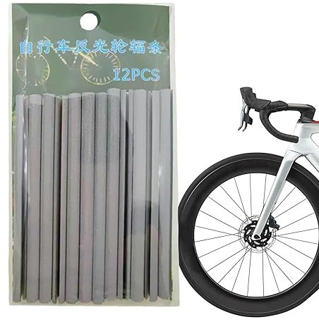 AIYING Reifenreflektor für Fahrrad - 12 Stück hochsichtbare Reflektoren Mountainbike-Zubehör,Verschleißfeste Mountainbike-Reflexstreifen, Fahrradspeichen-Leuchtstäbe für Mountainbikes