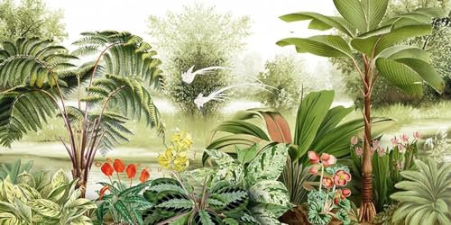 Papier Peint 250X300 Fleurs Et Feuilles Art Papier Peint Panoramique,Décoration Murale,Personnalisable,Papier Peint Toile À L'Huile,Mural Moderne Salon