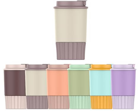 Mi Ko Mi Ka Taza Termo Café y Te para Llevar 360ml - Taza Térmica de Acero Inoxidable con Tapa… (Verde/Marrón)