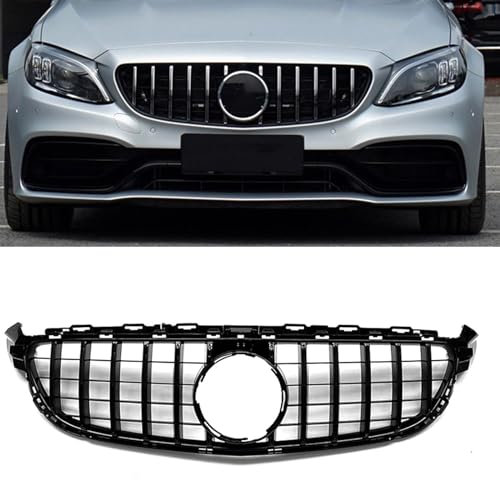 IDENUONA Kühlergrill für Mercedes Benz W205 C63 C63S 2015-2018 GT R AMG Schwarz