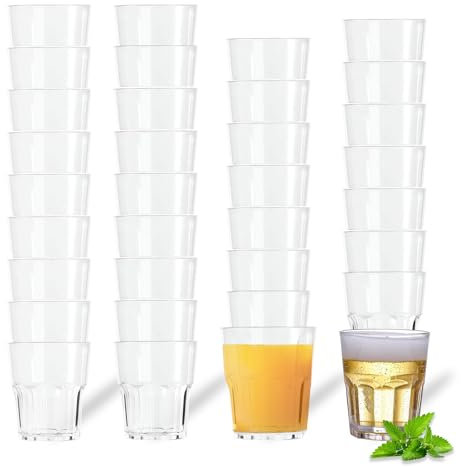 DBALL 36 Pièces Verre a Shooter 35 ml Acrylique Rond Transparent Verres à Shot Réutilisable Verres à Pincer En Plastique Acrylique pour Bar Party Fête Vacances Carnaval Festival Musique