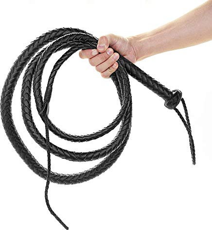bekinky Frustino da cowboy, frusta lunga da donna, per costumi di Halloween, 2,4 m, colore: nero