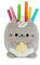 Balvi Pot à Crayons Fluffy Kawaii Starry Couleur Gris Chat Licorne en Peluche Douce Plastique/polyest