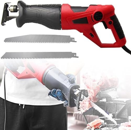 Segatrice per ossa, tagliatrice per carne ossea, con sega a nastro, sega a mano, elettrica, per tagliare carne di maiale e pesce (dimensioni: 1050 W, colore: rosso)