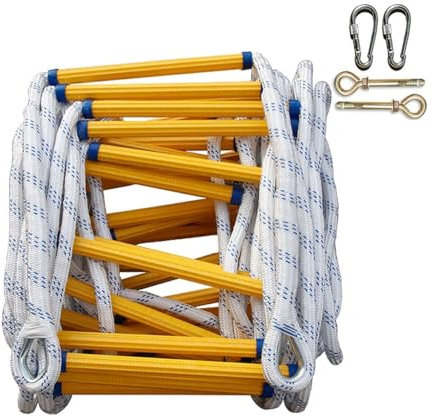 Strickleiter – Feuerleiter, Notleiter, Sicherheitsleiter mit Haken, Fenster und Balkon for Kinder und Erwachsene (Color : Yellow, Size : 8M)