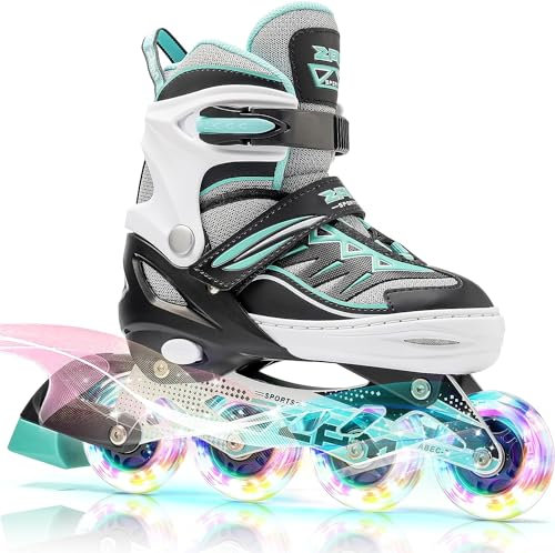 2PM SPORTS Cytia Rosa/Violett größenverstellbare Inliner Kinder mit 82A PU Rollen, lustige Anfänger Mädchen Inline Skates mit Einstellbarer für Damen und Herren