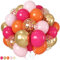 HILAVO Luftballons Rosa Orange 60 Stück 12 Zoll Hot Pink Orange Herbst Latex Ballons Orange Pastel Pink Gold Konfetti Party Helium Ballon für Thanksgiving Autumn Halloween Geburtstag Babyparty Deko