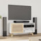 ILLUCIONE Fernsehschrank, TV-Schrank Weiß 80x30x40 cm Massivholz Kiefer und Natur-Rattan Lowboard Fernseher Tisch mit Fächern für Wohnzimmer