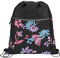 coocazoo Turnbeutel „Floral Artnight”, schwarz-blau, mit Reißverschlussfach und Kordelzug, reflektierende Elemente, Schlaufen zur Befestigung am Schulrucksack, 10 Liter, ab der 3. Klasse