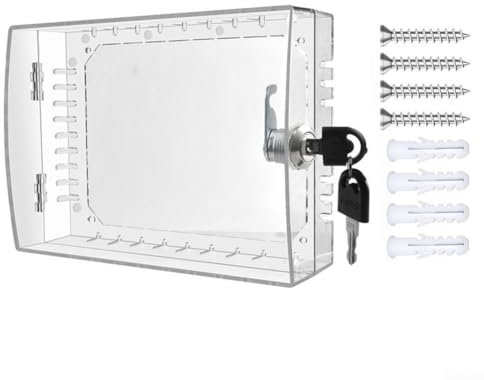 Zilimontt Acrylic Thermostat Lock Box With Key, Thermostat for PROTECTION Box 20X16x9cm Lockable Thermostat Cover, Acrylic Thermostat Protector, Suitable For Restaurant, Wall-mounted Air Conditioner