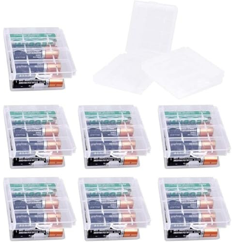 9 Pcs Clear Plastic Cell Battery Storage Case Holder Box, AA/AAA Cell Battery Storage Case, Battery Case Hard Plastic Batteries Storage Boxes for AA/AAA Batteries and Rechargeable Batteries