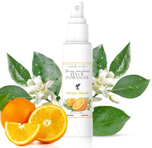 BOUGIE MAGIE - Brume d'Ambiance 100 ml - Parfum Fleur d'Oranger - Fabrication Artisanale - Fait Main Avec Des Parfums de Grasse - Spray d'Ambiance Pour La Maison