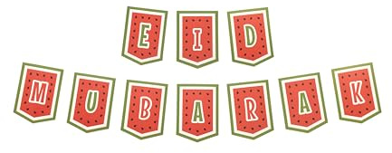 Eid Mubarak Wimpelkette mit Palästina-Motiv, Wassermelonen-Dekoration, Ramadan-Party-Banner