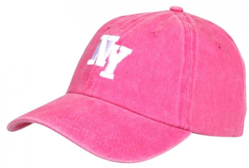 Casquette NY Rose Vintage en Coton Délavé Fifth - Taille Unique - Rose