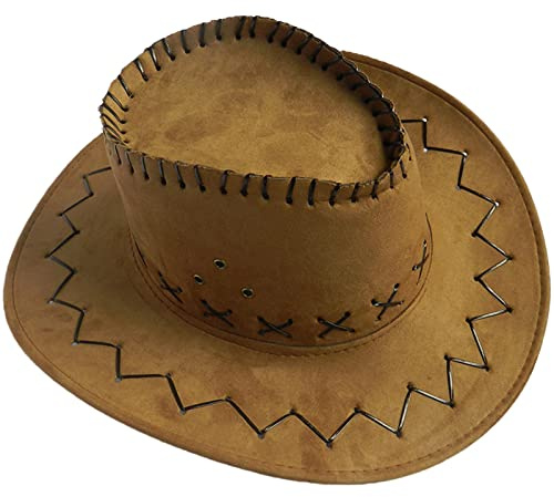 hehiy Cowboyhut Cowgirl Hut Strohhut Sonnenhut Sommer Strandhut Westernhut Panama Hut Cowboy Faltbar Krempe Sommerhut für Western Party Kostümsommerhut Herren