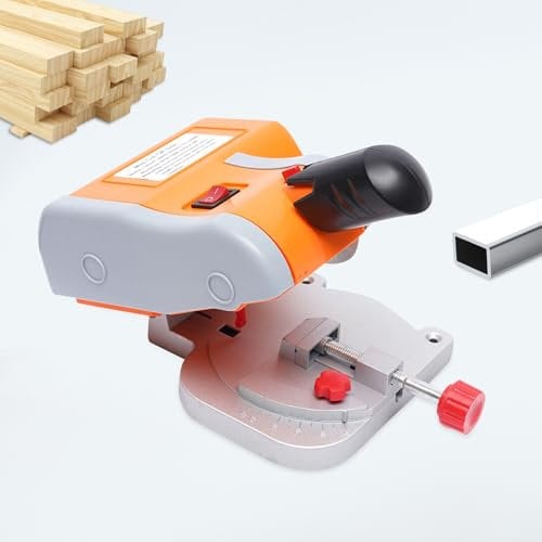 Bench Cut-Off Saw, 90W Mini Benchtop Cut-Off Miter Saw Kit, Wood Cutter 0-45° Adjustable Bench Cutting Polishing Carving Machine for Wood, Plastic, Metal and Cutting Hobby Craft
