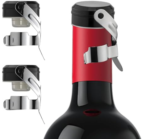 yotutun 2 Stück Flaschenverschluss Edelstahl Sektflaschenverschluß mit Hebel Weinflaschenverschluss Sektverschluss für Wien Schaumweine Champagner Schaumweine (Schwarz)