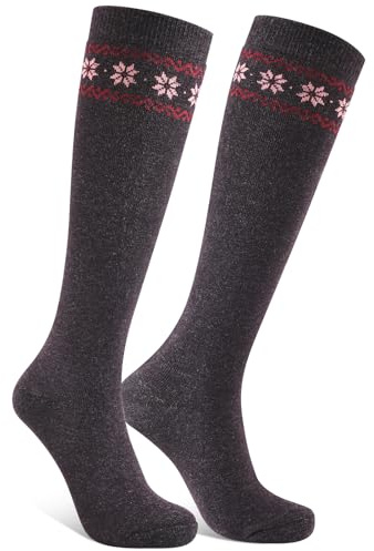 NinetoFiveLife Women's Thermal Knee High Socks Merino Wool Winter Socks for Skiing Snowboarding Hiking Warm Breathable