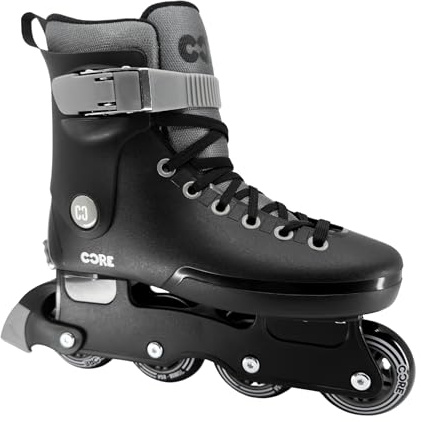 CORE Verstellbare Retro-Inline-Skates für Kinder und Erwachsene – schwarze Skates für drinnen und draußen, Inline-Skating, 4 Größen, verstellbare Rollschuhe für Mädchen und Jungen, Größe 35-38