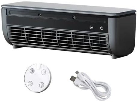 lmoikesz Climatiseur mural de cuisine, ventilateur, refroidissement 30 s, contrôle intelligent de la température, chargement sans fil, climatiseur portable, Gris