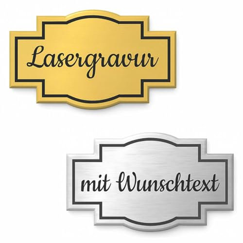 KIWISTAR UG - Klingelschild mit Gravur personalisiert Emblem - Schild selbst gestalten für Briefkasten oder Tür - Namensschild wetterfest selbstklebend für Haus, Wohnung, Büro oder Firma