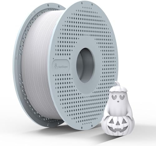 NextShapes PLA Filament 1,75mm, Wiederverwendbare Spulen, 1kg Porzellanweiß | Abnehmbar und Einfach zu Verwenden Anfängerfreundlich, 3D Druckfilament für Bambu Lab und die Meisten 3D Drucker
