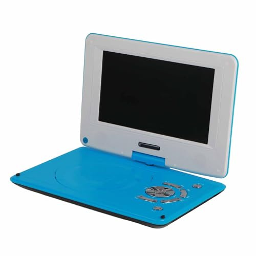 RASTKY Multifunctional Full HD Portable 12 DVD Player Toughened Explosion Proof Technology, Remote Control, for Travel (Blue)